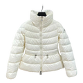 Moncler Drawstring-Waist Stand-Collar Down Puffer Jacket - Ivory