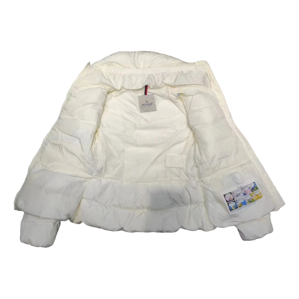 Moncler Drawstring-Waist Stand-Collar Down Puffer Jacket - Ivory