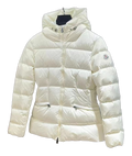 Moncler Fitted Hooded Short Down Puffer Jacket - Ivory