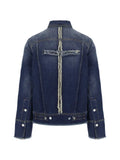 Matières Fécales washed distressed-effect denim jacket