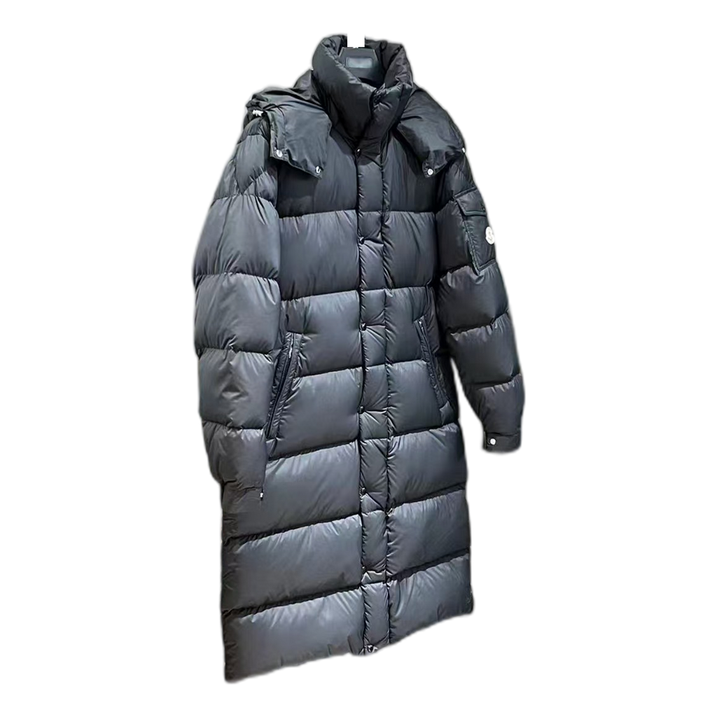 Moncler Hanoverian Hooded Long Down Puffer Coat - Black