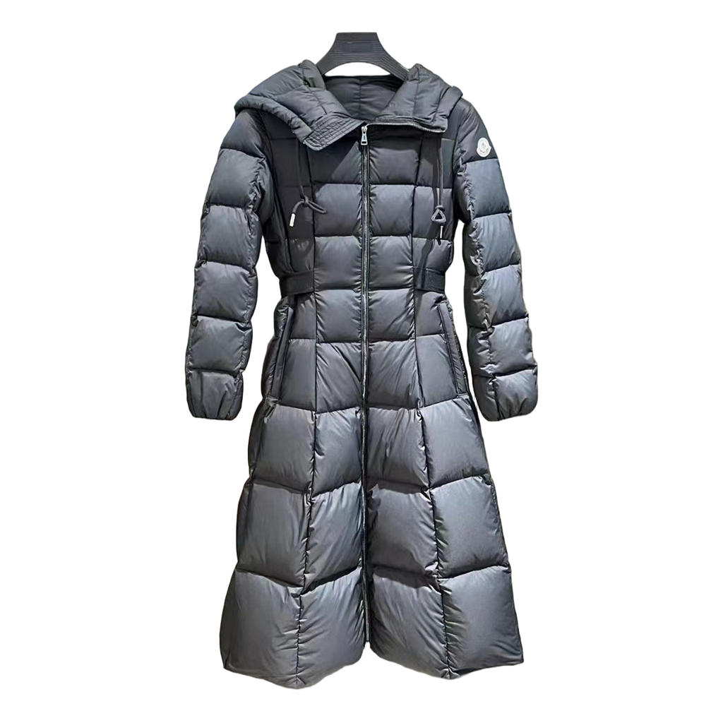 Moncler Faucon Hooded Long Down Puffer Coat - Black