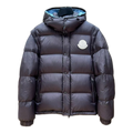 Moncler Oversized Chest-Badge Hooded Down Jacket