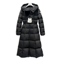 Moncler Fitted Hooded Long Down Puffer Coat - Black