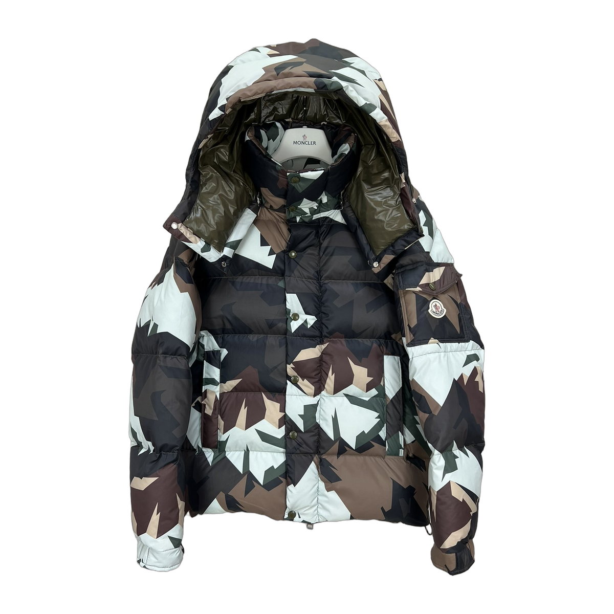 Moncler Mosa Camouflage Hooded Down Jacket