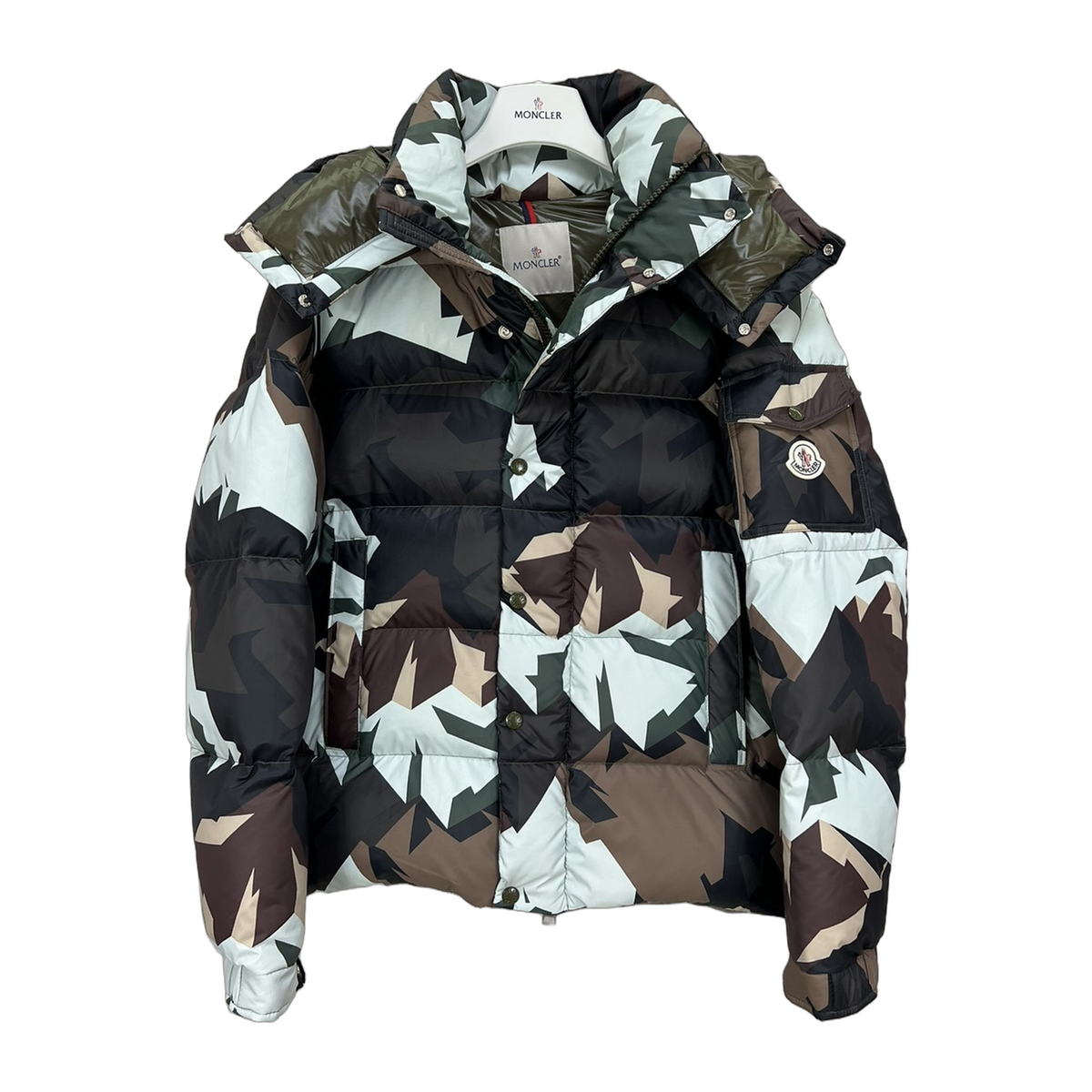 Moncler Mosa Camouflage Hooded Down Jacket
