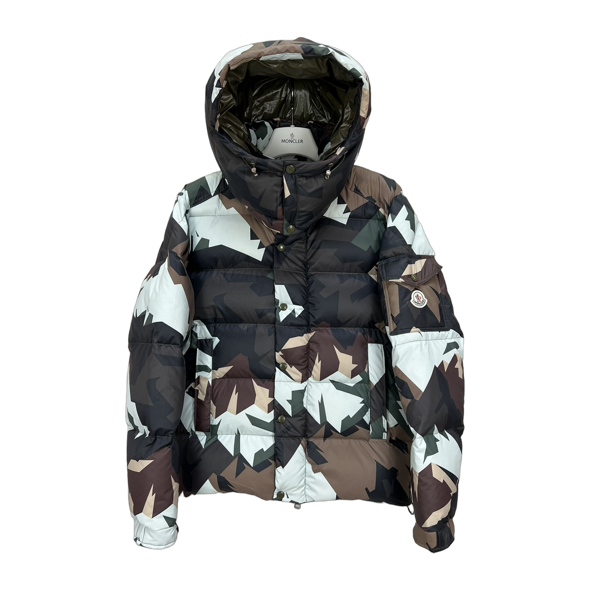 Moncler Mosa Camouflage Hooded Down Jacket