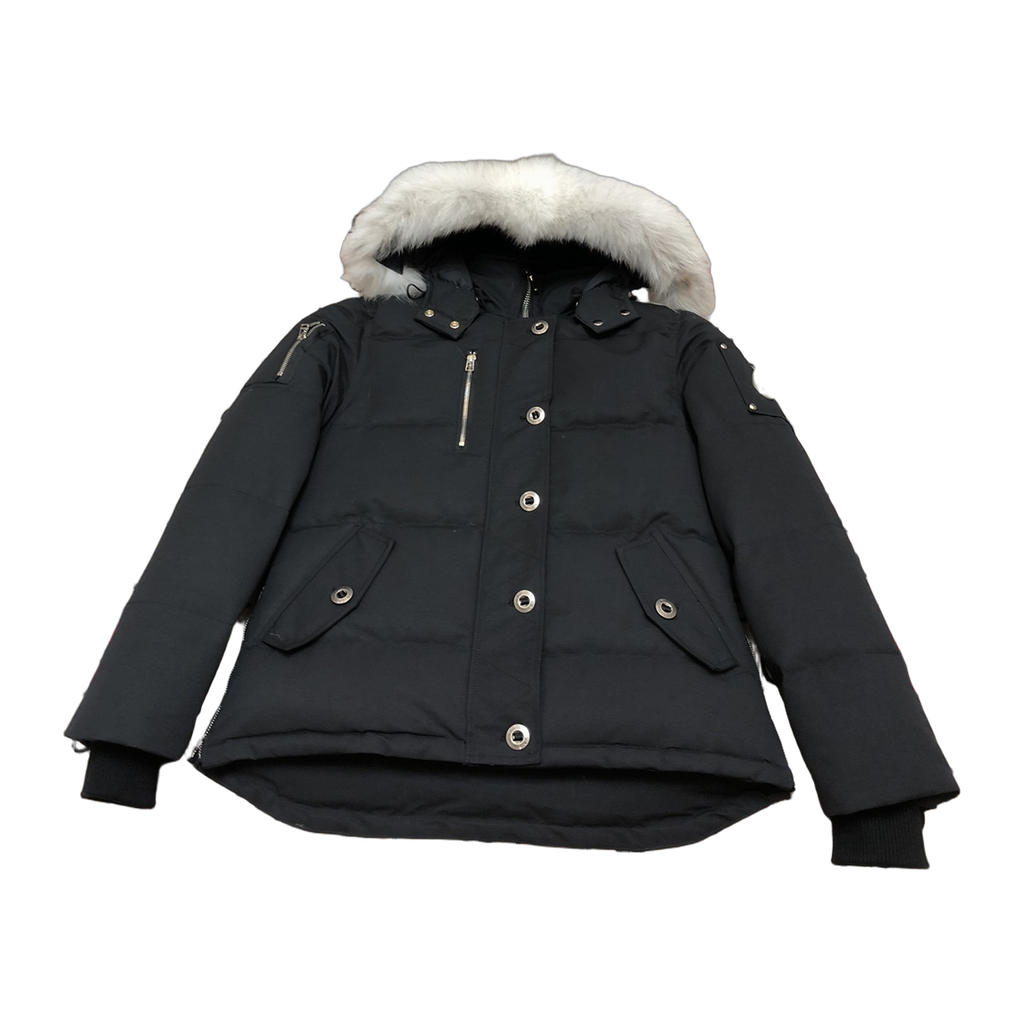 Moose Knuckles Women's Original 3Q Shearling-Trim Down Jacket – Navy