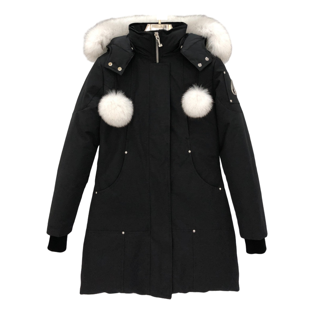 Moose Knuckles Stirling Down Parka with White Fur Trim