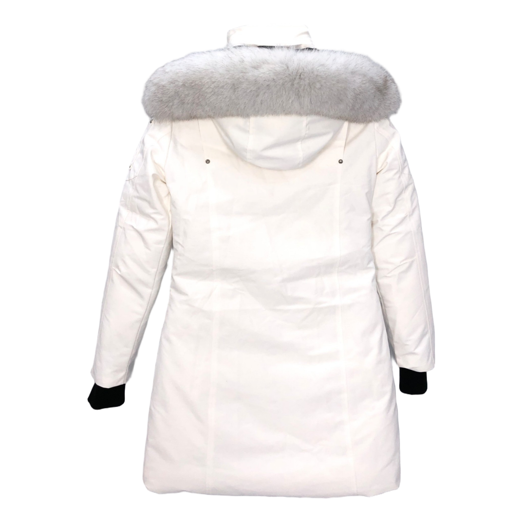 Moose Knuckles Stirling Down Parka with White Fur Trim