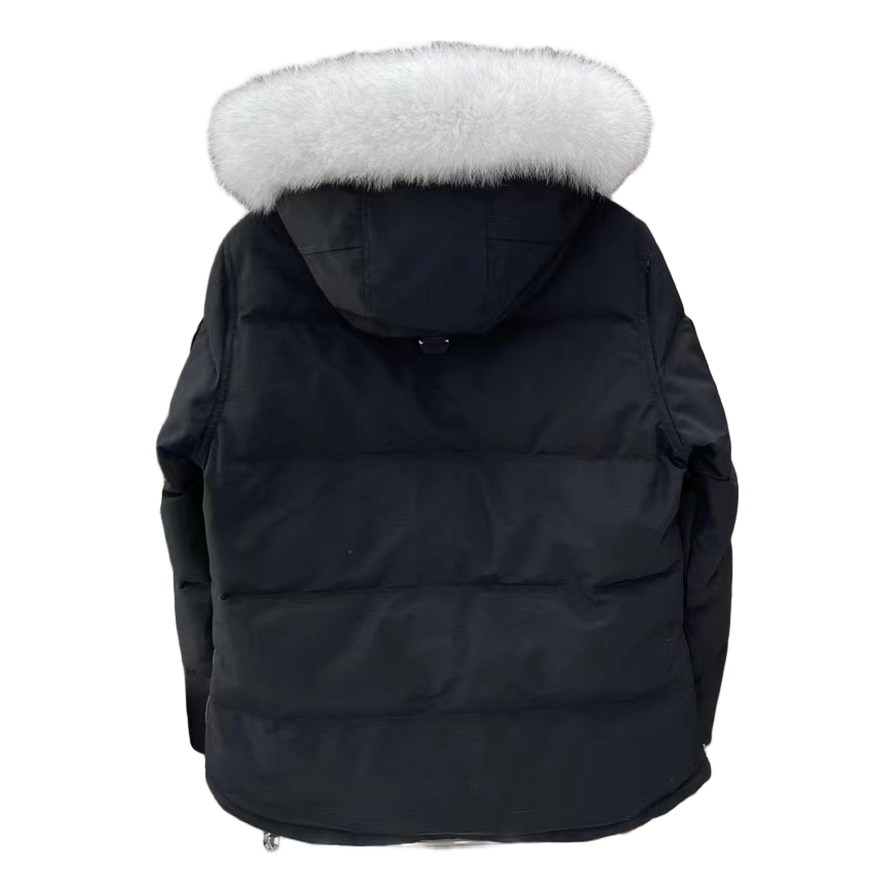Moose Knuckles Chest-Zip Fur-Trim Hooded Down Jacket