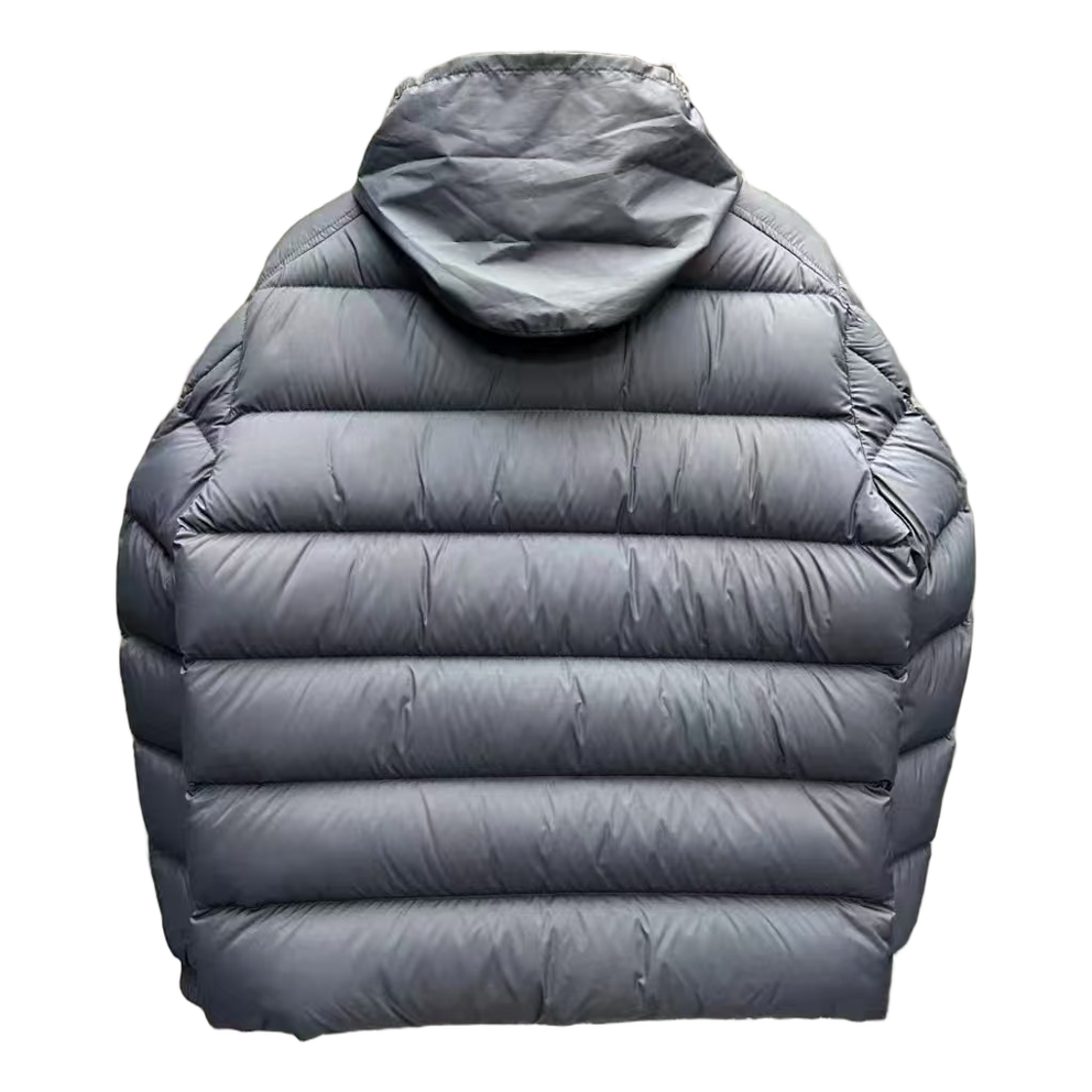 Moncler Tricolour Sleeve-Band Stand-Collar Down Jacket – Navy