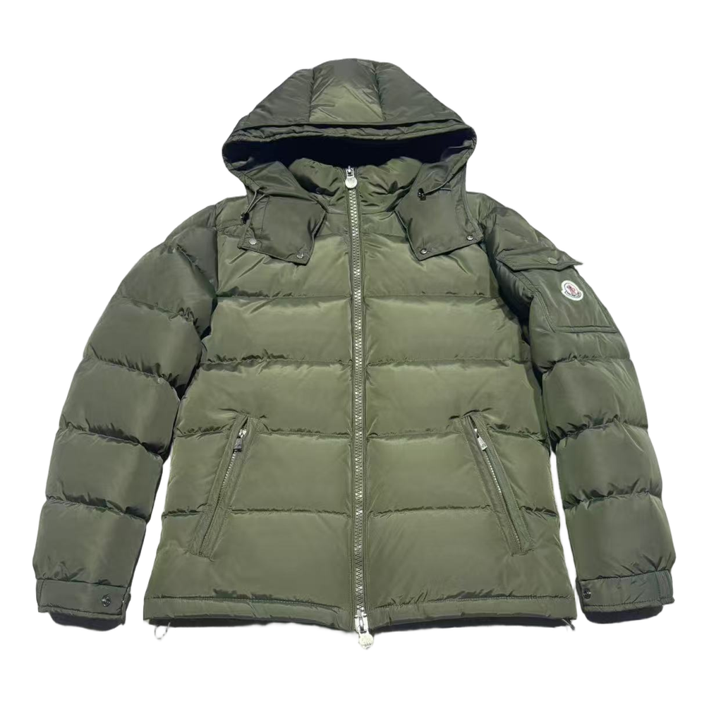 Moncler Maya Matte Hooded Down Jacket - Olive Green