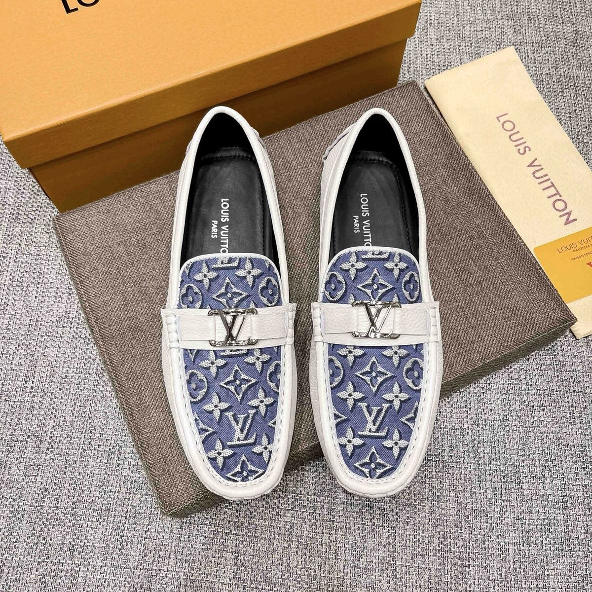 Louis Vuitton Patterned Metal-Accent Slip-On Loafers